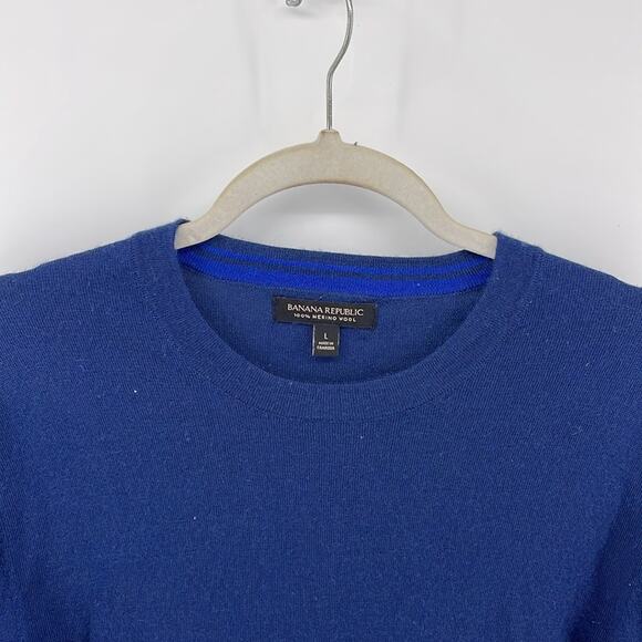 Banana Republic 100% merino wool crewneck pullover knit sweater sz L - Picture 2 of 6